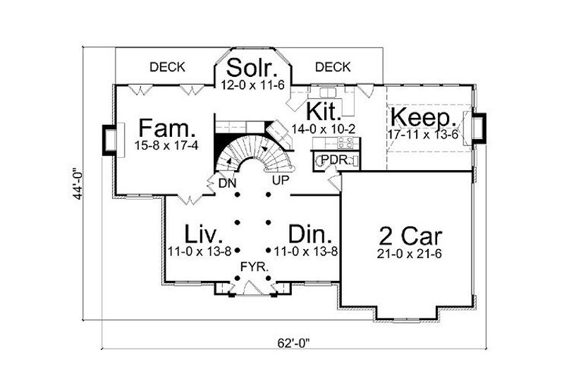 House Blueprint - Floor Plan - Main Floor for European House Plan #119-103 - 4 bed, 3.5 bath