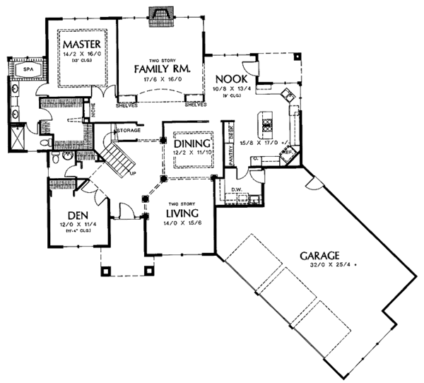 Architectural House Design - Mediterranean Floor Plan - Main Floor Plan #48-721