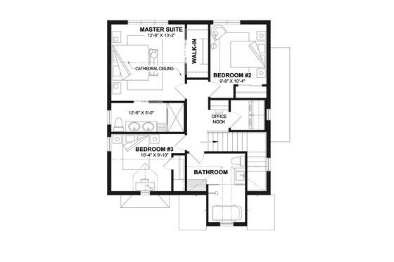 Floor Plan - Upper Floor for Classical House Plan #23-2813 - 4 bed, 3.5 bath