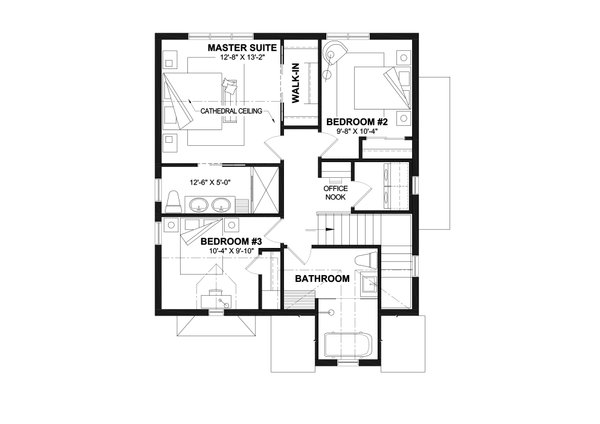 Classical Floor Plan - Upper Floor Plan #23-2813