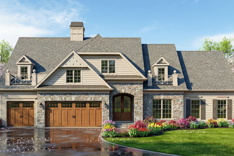 Home Plan - Exterior - Front Elevation 2 for Traditional House Plan #119-131 - 4 bed, 3 bath