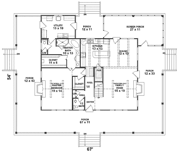 Country Floor Plan - Main Floor Plan #81-109
