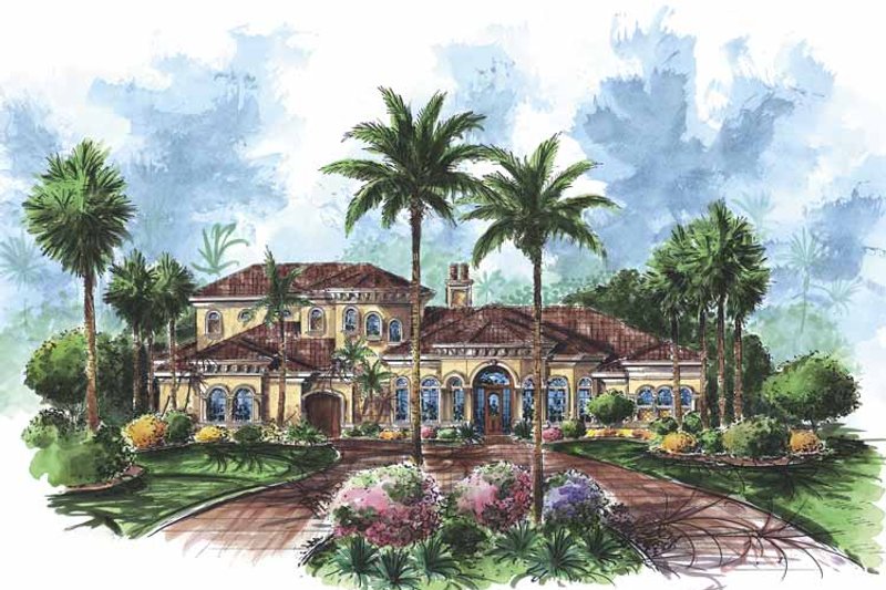 Home Plan - Exterior - Front Elevation 3 for Mediterranean House Plan #1017-69 - 4 bed, 5.5 bath