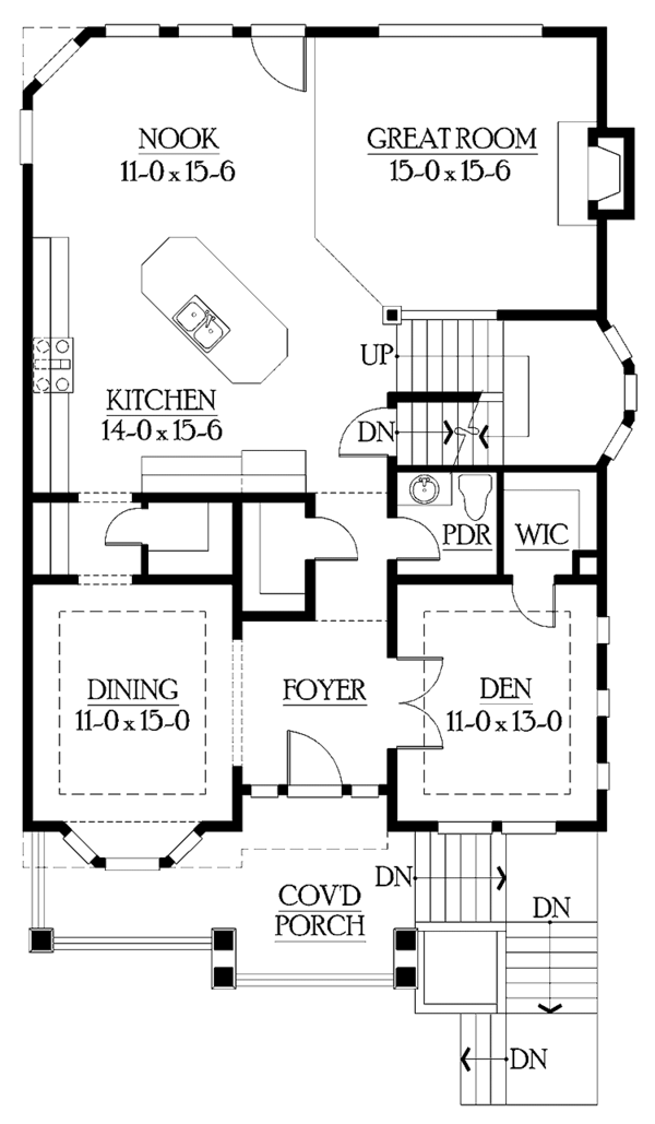 Architectural House Design - Craftsman Floor Plan - Main Floor Plan #132-242