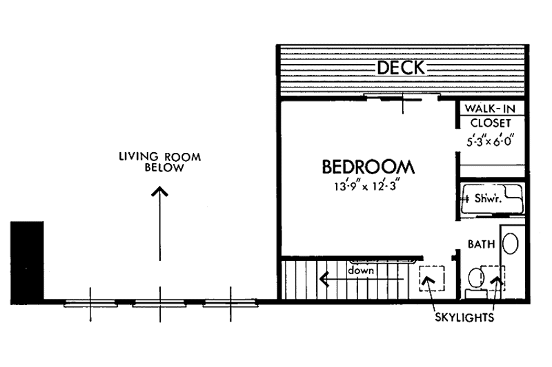 Home Plan - Floor Plan - Upper Floor for Contemporary House Plan #320-811 - 3 bed, 2 bath