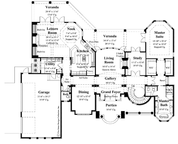 Architectural House Design - Mediterranean Floor Plan - Main Floor Plan #930-257