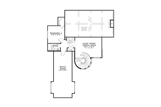 Floor Plan - Upper Floor for European House Plan #17-3366 - 4 bed, 3.5 bath