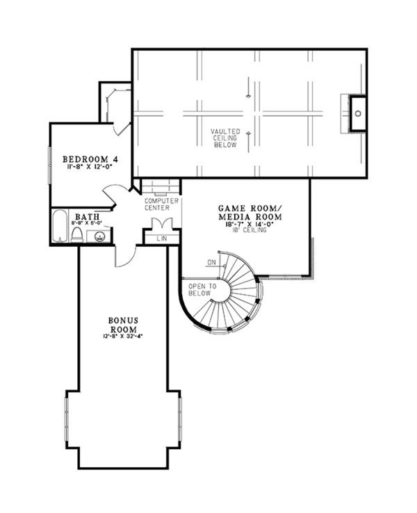 Architectural House Design - European Floor Plan - Upper Floor Plan #17-3366