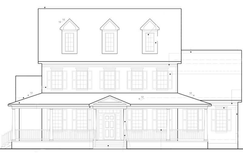 Home Plan - Exterior - Front Elevation 3 for Colonial House Plan #1053-56 - 4 bed, 4.5 bath