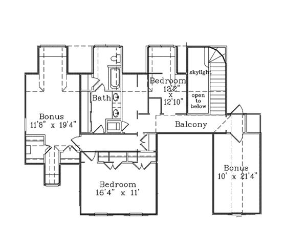 Architectural House Design - Country Floor Plan - Upper Floor Plan #985-11