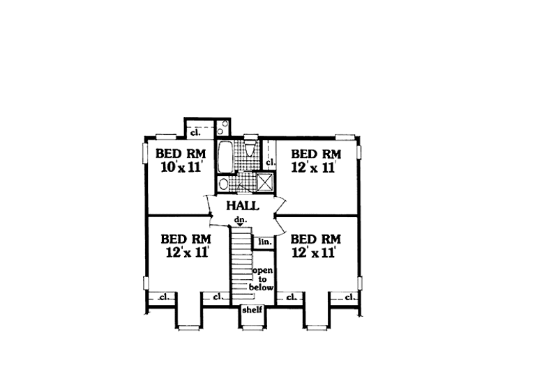Dream House Plan - Floor Plan - Upper Floor for Farmhouse House Plan #3-308 - 5 bed, 2.5 bath