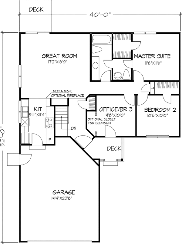 Dream House Plan - Prairie Floor Plan - Main Floor Plan #320-1450