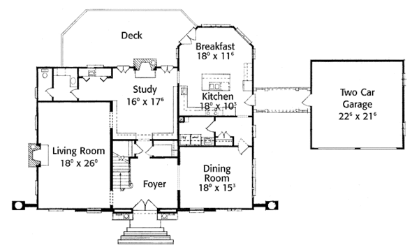 House Plan Design - Classical Floor Plan - Main Floor Plan #429-151