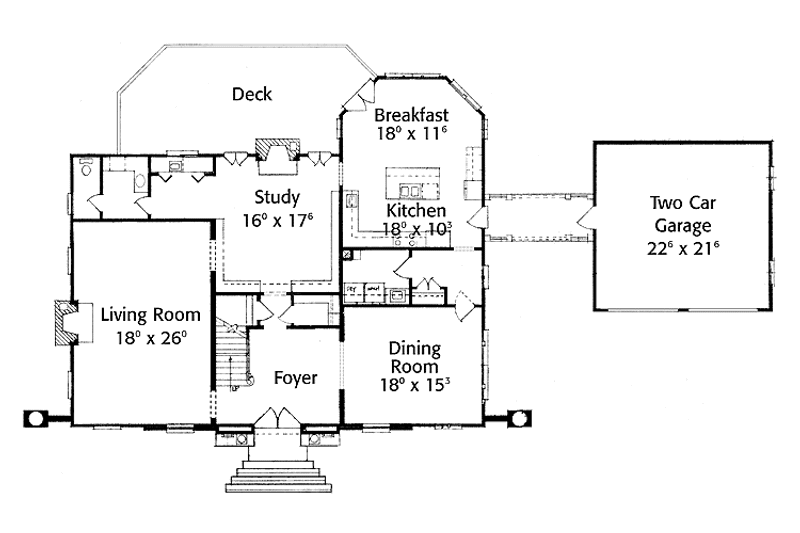Dream House Plan - Floor Plan - Main Floor for Classical House Plan #429-151 - 3 bed, 3.5 bath
