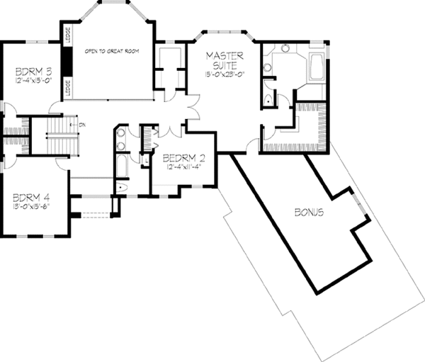 Home Plan - European Floor Plan - Upper Floor Plan #320-1047