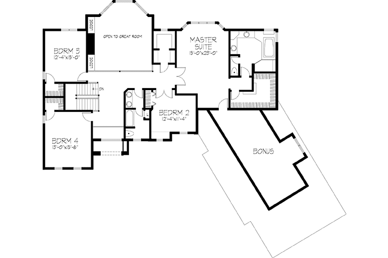 Home Plan - Floor Plan - Upper Floor for European House Plan #320-1047 - 5 bed, 3.5 bath