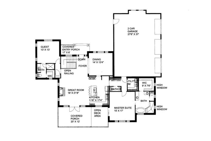 Dream House Plan - Floor Plan - Main Floor for Craftsman House Plan #117-858 - 4 bed, 3.5 bath