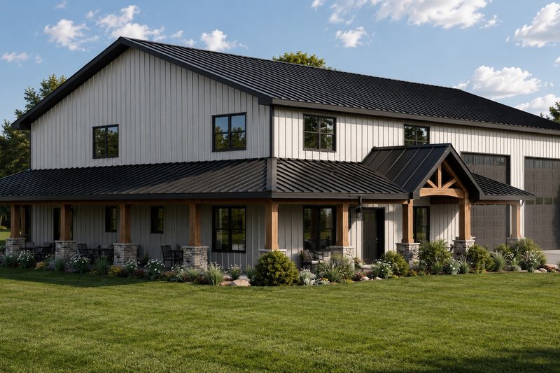 House Blueprint - Exterior - Other Elevation 1 for Barndominium House Plan #1064-492 - 4 bed, 3.5 bath