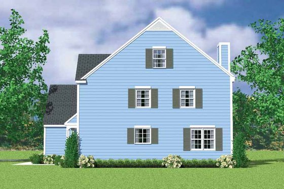 Exterior - Other Elevation for Colonial House Plan #72-1122 - 4 bed, 3.5 bath