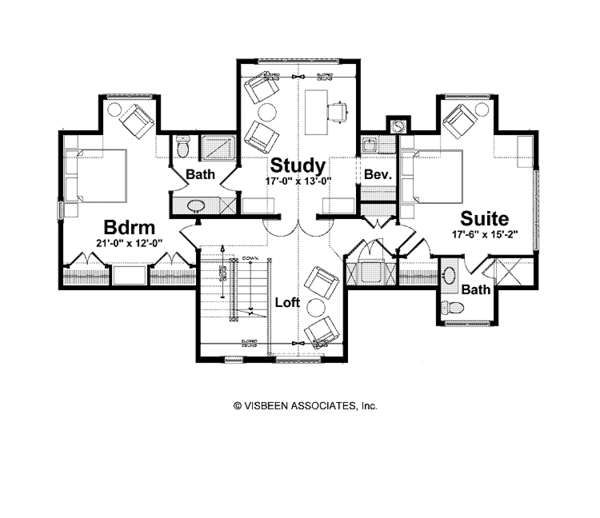 House Design - European Floor Plan - Upper Floor Plan #928-215