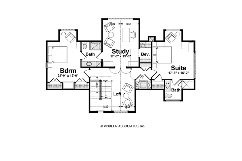 Home Plan - Floor Plan - Upper Floor for European House Plan #928-215 - 3 bed, 3.5 bath