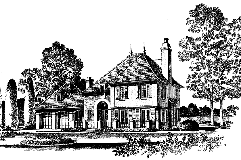 House Blueprint - Country Exterior - Front Elevation Plan #1016-47