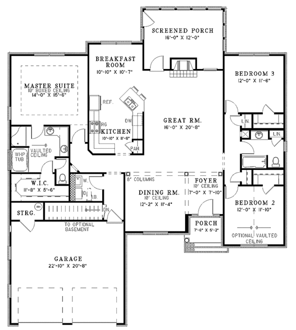Dream House Plan - Traditional Floor Plan - Main Floor Plan #17-2877