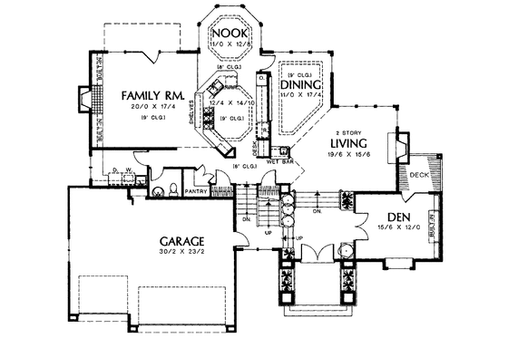 Floor Plan - Main Floor for Traditional House Plan #48-717 - 3 bed, 2.5 bath