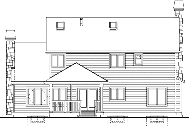 Home Plan - Exterior - Rear Elevation for Country House Plan #47-944 - 4 bed, 2.5 bath