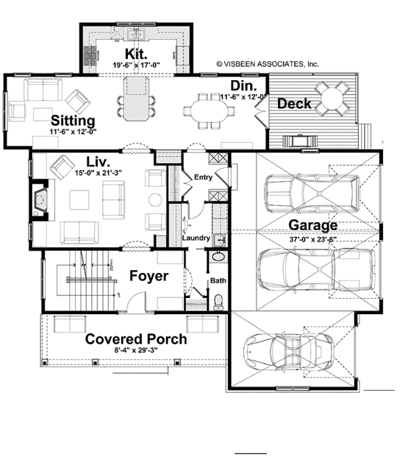 House Plan Design - Craftsman Floor Plan - Main Floor Plan #928-186
