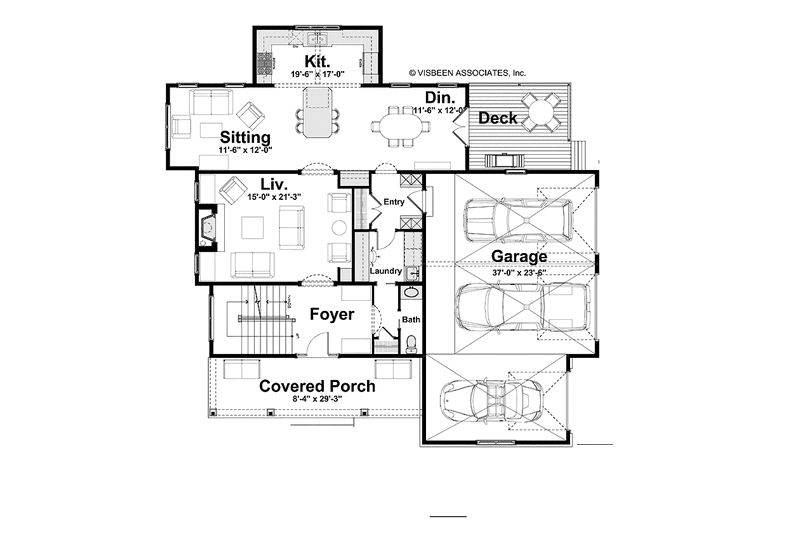 Home Plan - Floor Plan - Main Floor for Craftsman House Plan #928-186 - 4 bed, 3.5 bath