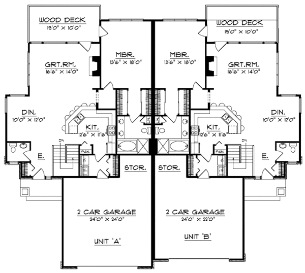 House Blueprint - Bungalow Floor Plan - Main Floor Plan #70-1391