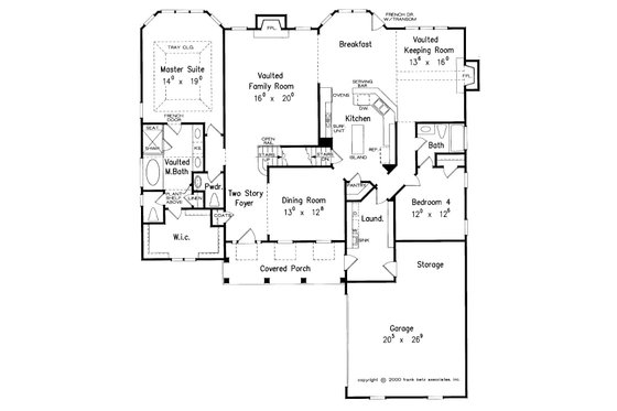 Floor Plan - Main Floor for Country House Plan #927-16 - 4 bed, 3.5 bath