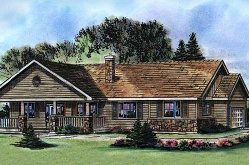Dream House Plan - Exterior - Front Elevation 7 for Ranch House Plan #18-9546 - 3 bed, 2 bath