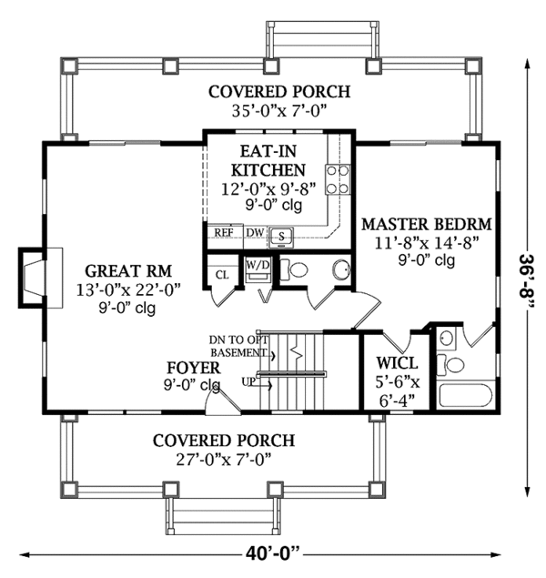Architectural House Design - Craftsman Floor Plan - Main Floor Plan #456-93