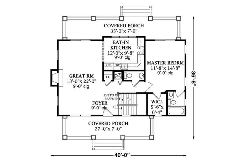 Home Plan - Floor Plan - Main Floor for Craftsman House Plan #456-93 - 3 bed, 2.5 bath