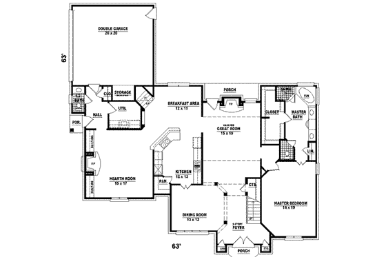 Floor Plan - Main Floor for European House Plan #81-564 - 4 bed, 3.5 bath
