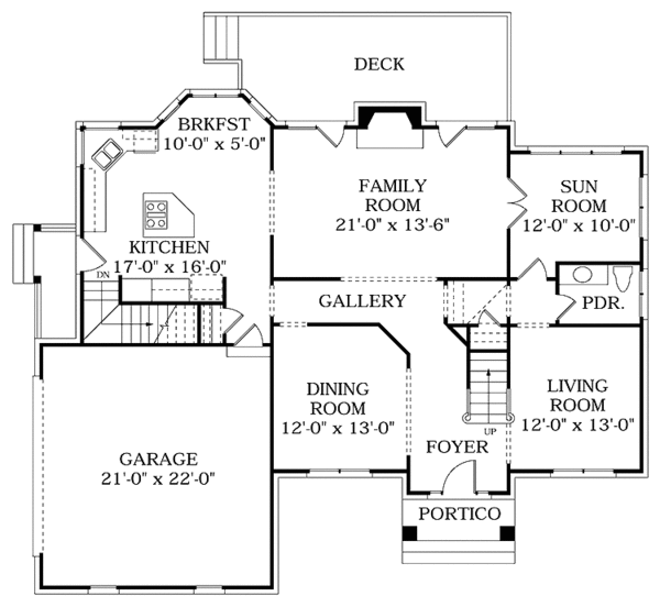 Dream House Plan - Colonial Floor Plan - Main Floor Plan #453-361