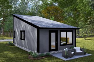 Exterior - Rear Elevation for Modern House Plan #513-2283 - 1 bed, 1 bath