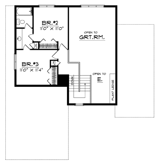 House Plan Design - Traditional Floor Plan - Upper Floor Plan #70-1357
