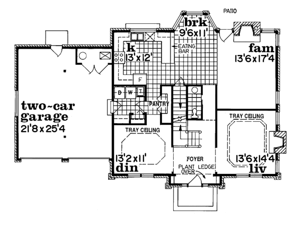 House Blueprint - Colonial Floor Plan - Main Floor Plan #47-850
