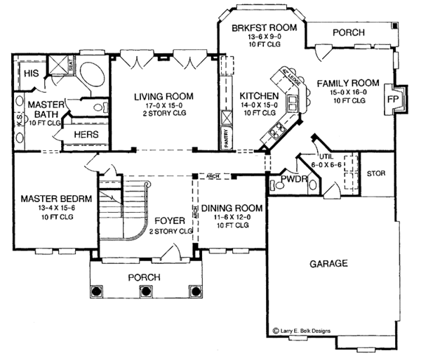 Architectural House Design - Mediterranean Floor Plan - Main Floor Plan #952-178
