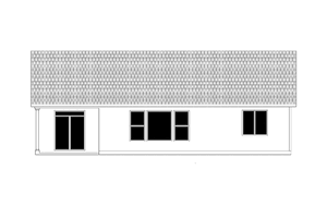 Exterior - Rear Elevation for Ranch House Plan #943-32 - 4 bed, 2 bath