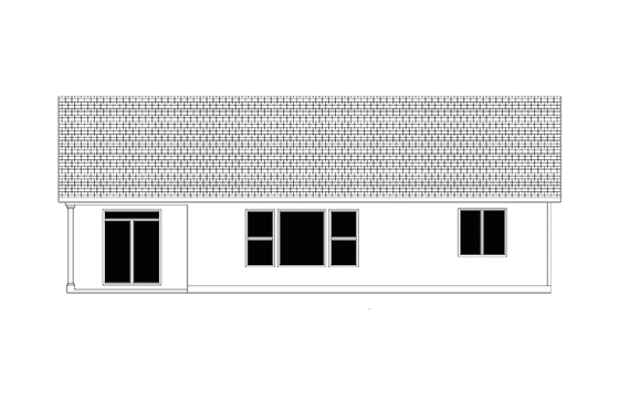 Exterior - Rear Elevation for Ranch House Plan #943-32 - 4 bed, 2 bath