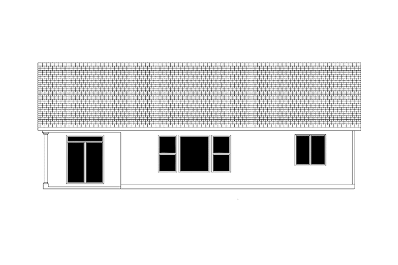 House Design - Exterior - Rear Elevation for Ranch House Plan #943-32 - 4 bed, 2 bath