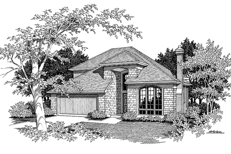 House Blueprint - Traditional Exterior - Front Elevation Plan #48-718
