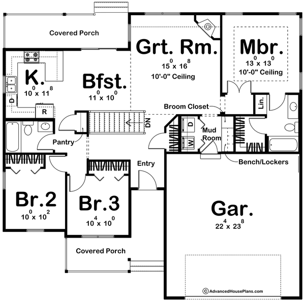 Farmhouse Floor Plan - Main Floor Plan #455-224