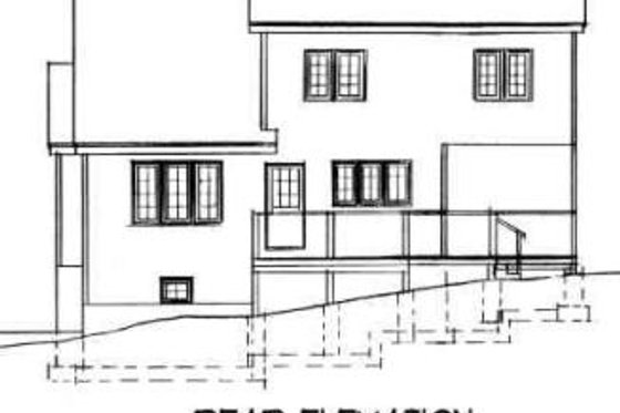 Exterior - Rear Elevation for Traditional House Plan #75-162 - 3 bed, 2.5 bath