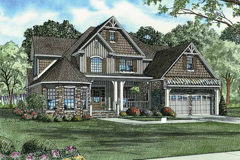 Architectural House Design - Country Exterior - Front Elevation Plan #17-2677