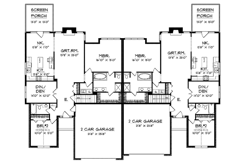 Architectural House Design - Floor Plan - Main Floor for Mediterranean House Plan #70-1384 - 4 bed, 4 bath